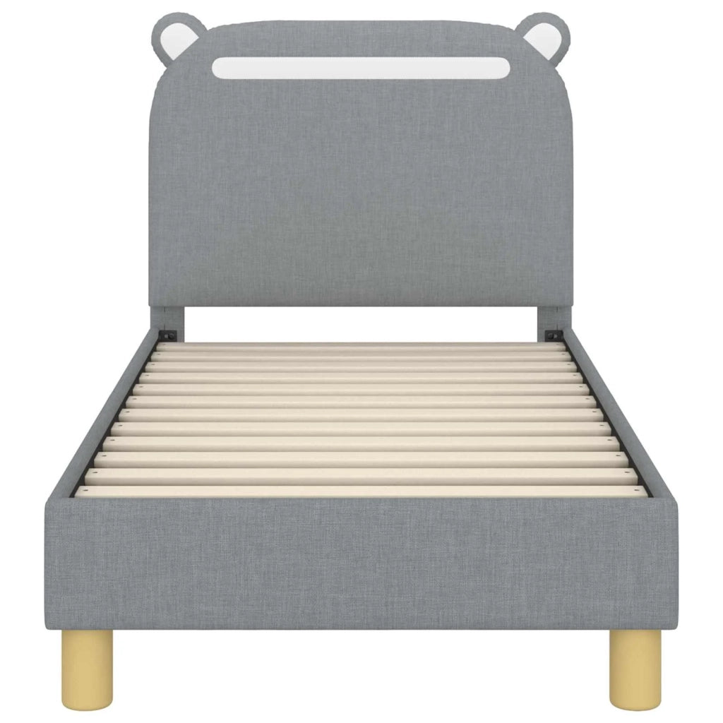 Struttura letto per bambini con testata Grigio Chiaro Tessuto