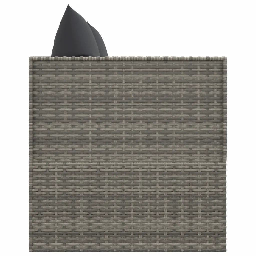 Lettino Prendisole da Esterno con Cuscini Grigio in Polyrattan 319564
