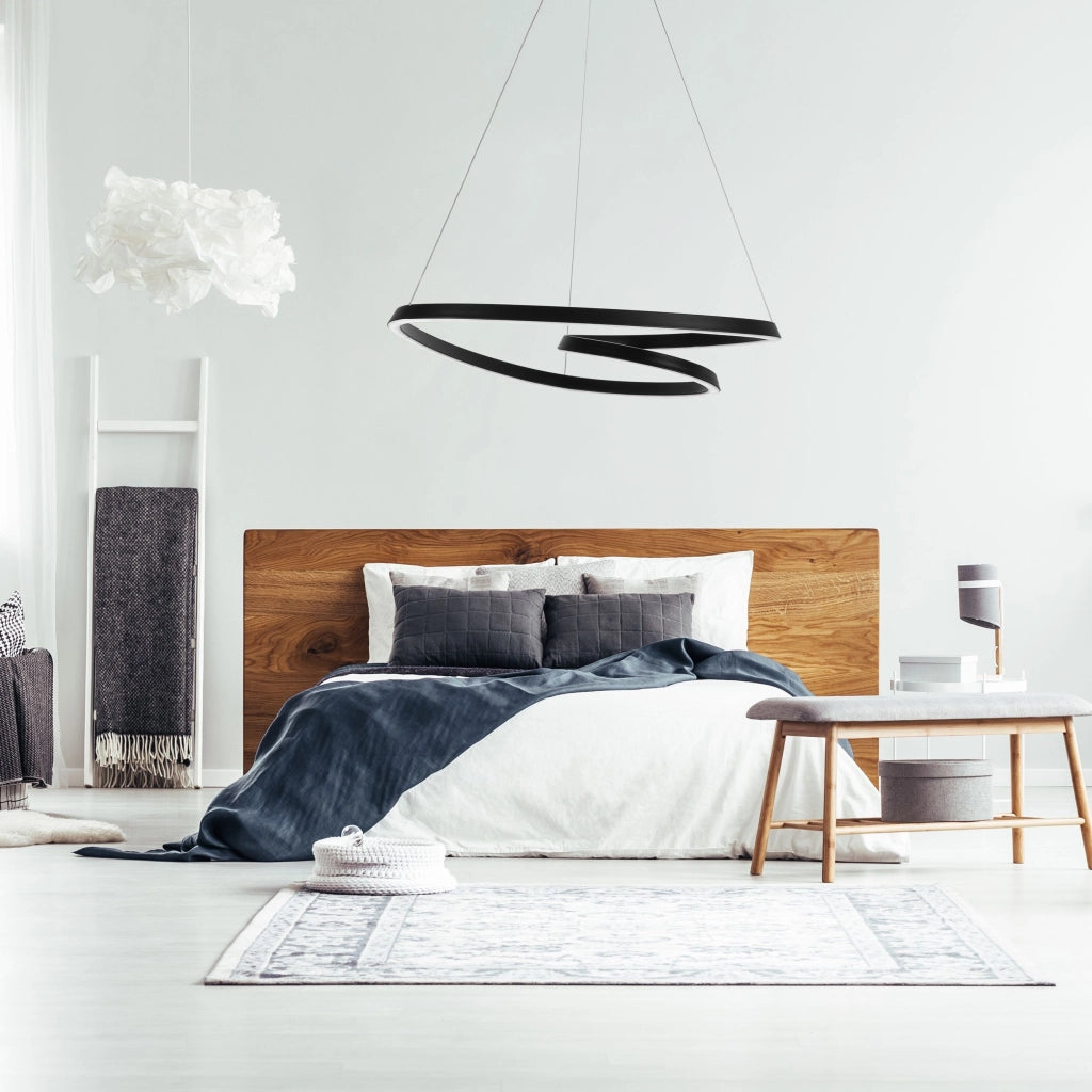 Lampada Da Soffitto Pensile Ring Moderno Led+telecomando App796-cp Cromo