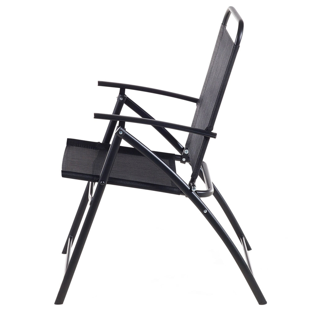 Set di 6 sedie da giardino con struttura in acciaio Nero pieghevole