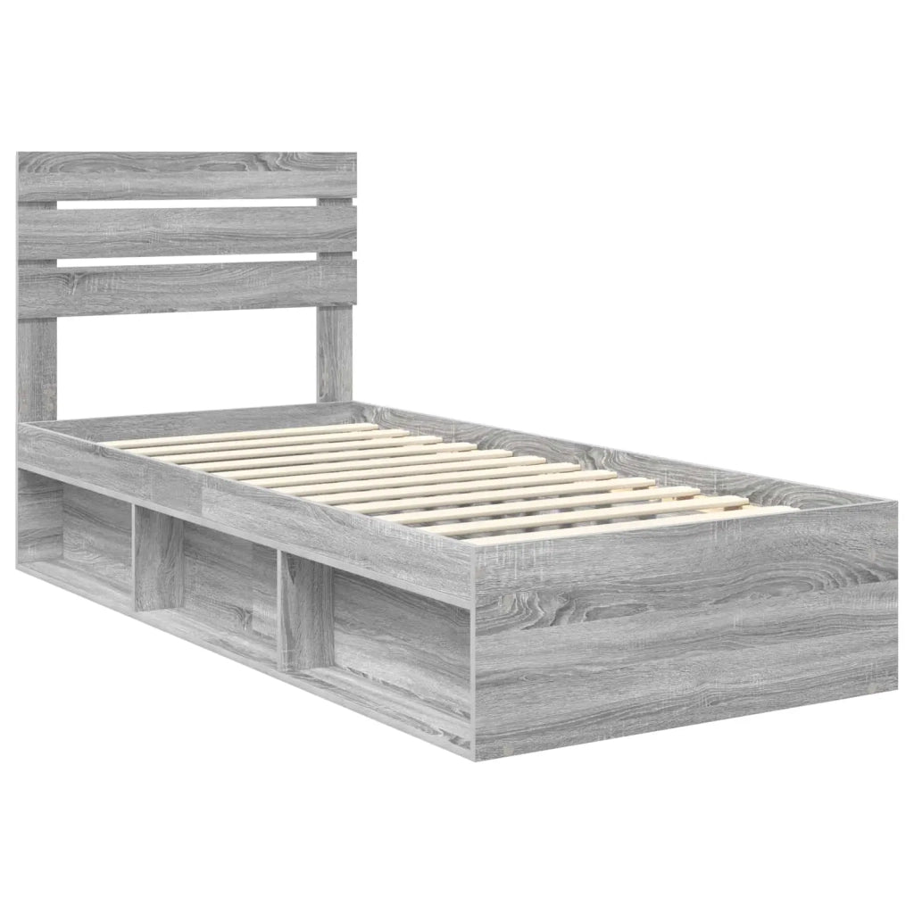 Struttura del letto Grigio Sonoma 75 x 190 cm Pino massello 3411476
