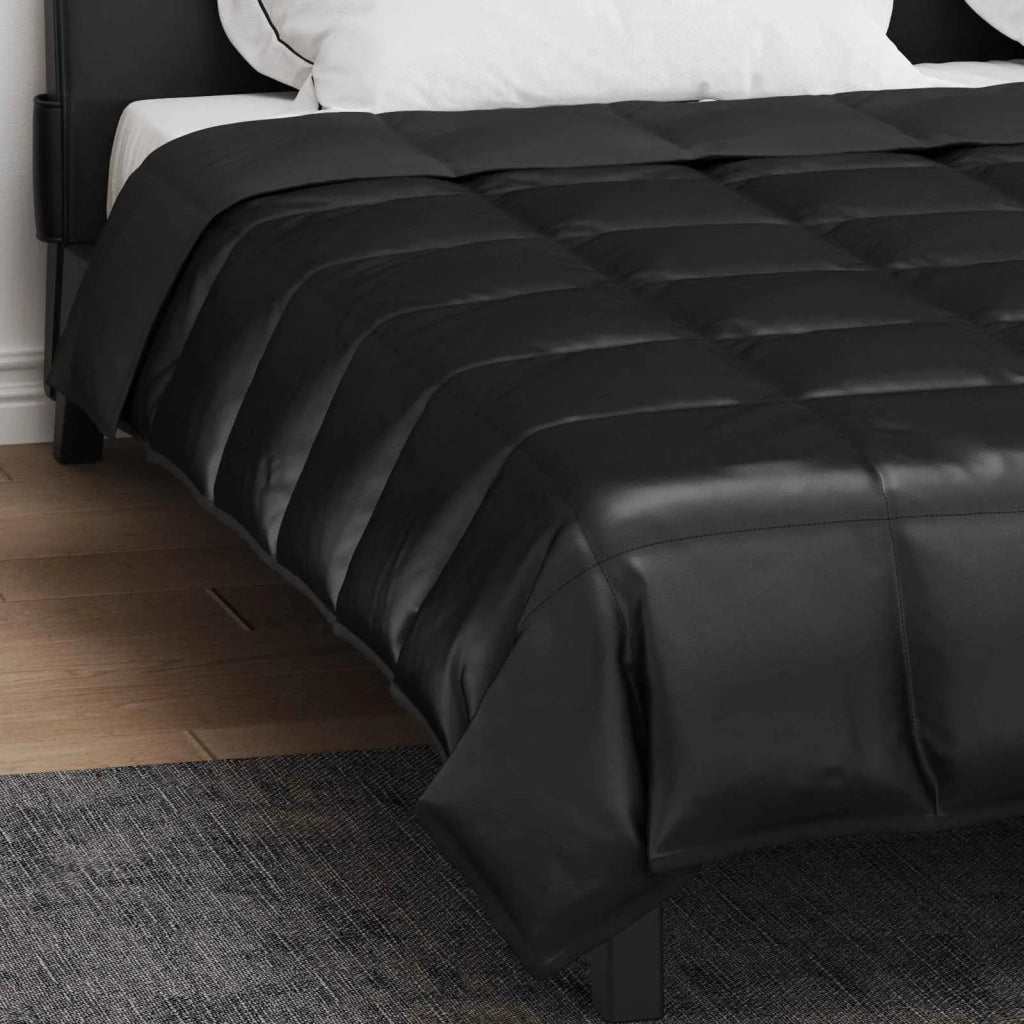 Piumone | Duvet Completo Annuale Nero 200 x 240 cm Satin e Micropile