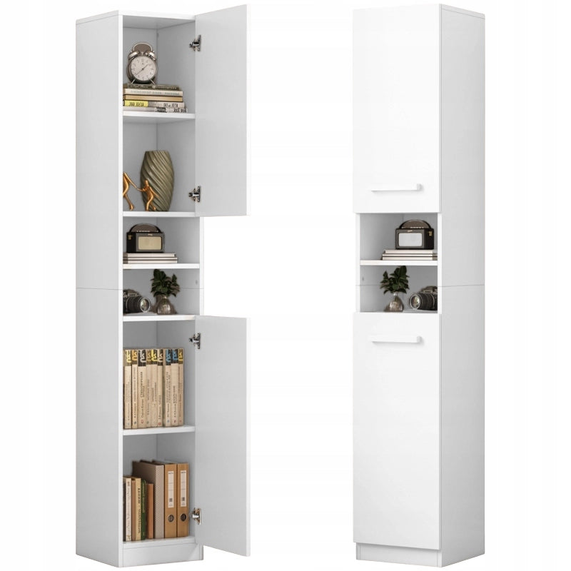 Armadio a colonna bianco moderno alto loft 2 ante 180 cm