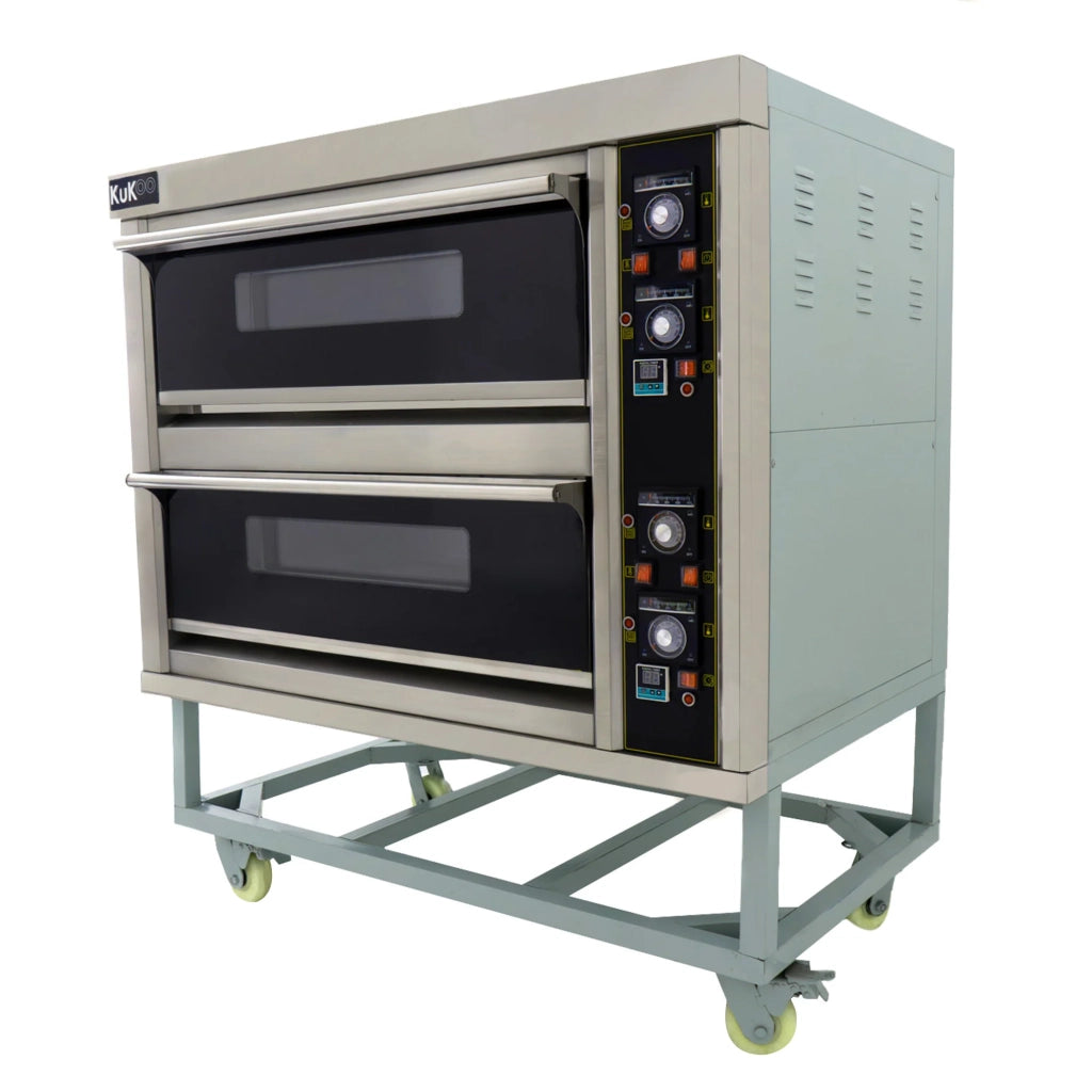 Forno Pizza Professionale Doppia Camera 400°C + Pala 12 Pizze