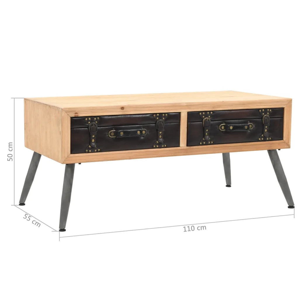 Tavolino da salotto | Tavolino da caff¨¨ | Tavolino da Soggiorno in Legno Massello di Abete 115x55x50 cm