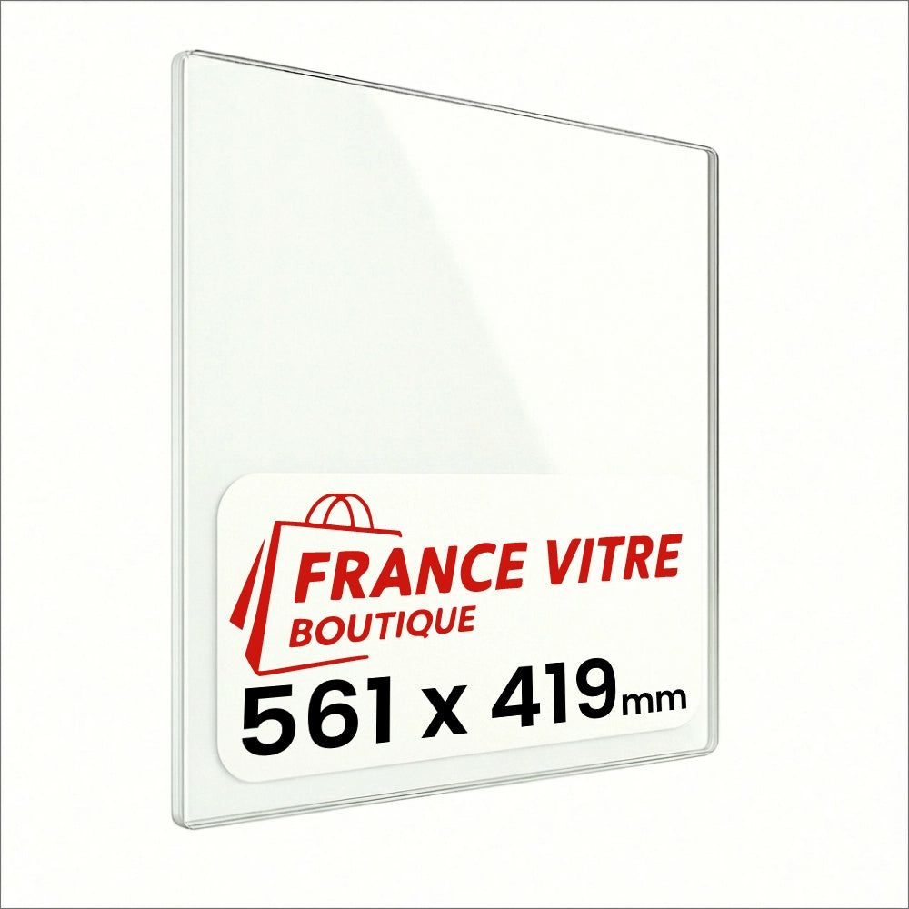 561 x 419 x 4 mm - Vetro per stufa a legna - vetro camino di ricambio - vetro per caminetto resistente al fuoco - France Vitre