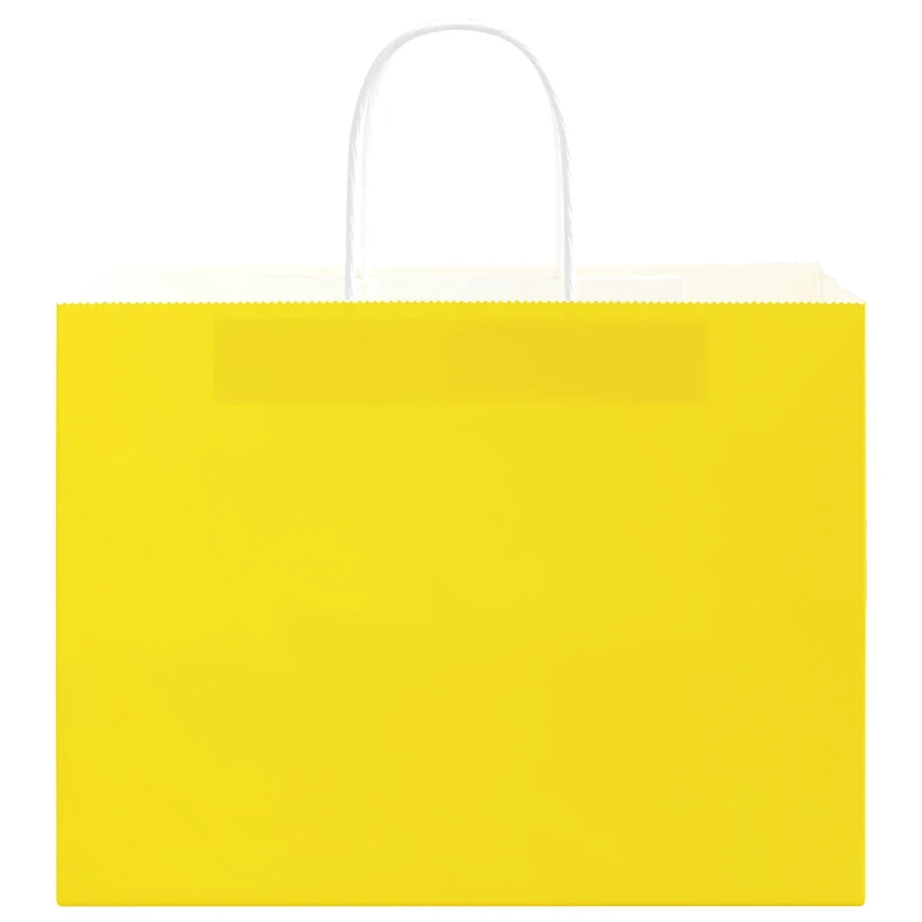 Sacchetti di Carta 250 pz con Manici Gialli 32x17x25 cm 4101789