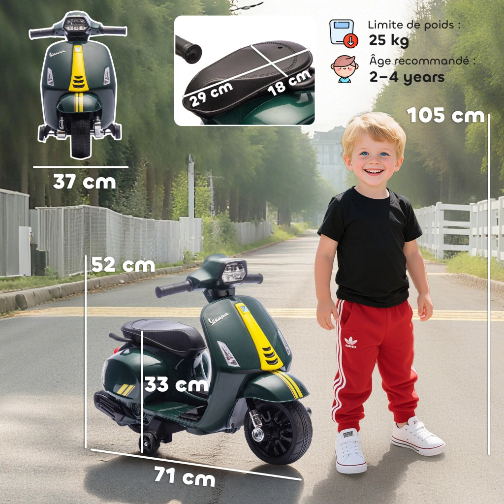 Auto elettrica per bambini con ruote di apprendimento ¨C zephmum ¨C verde 71x37x52 cm