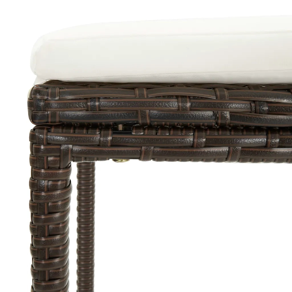Set da Bar da Giardino 5 pz | Set Salotto da Giardino con Cuscini in Polyrattan Marrone