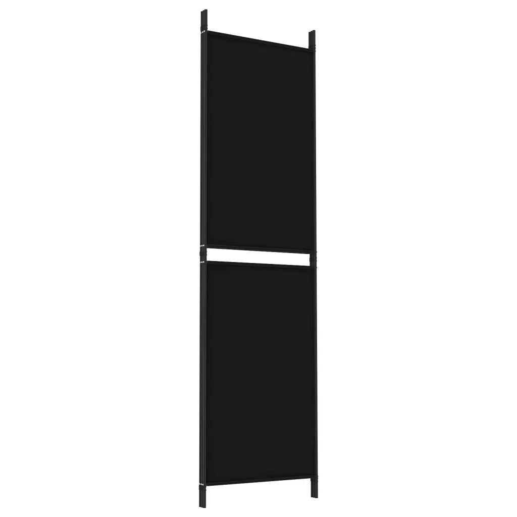 Divisorio a 3 Pannelli Nero 150x180 cm in Tessuto