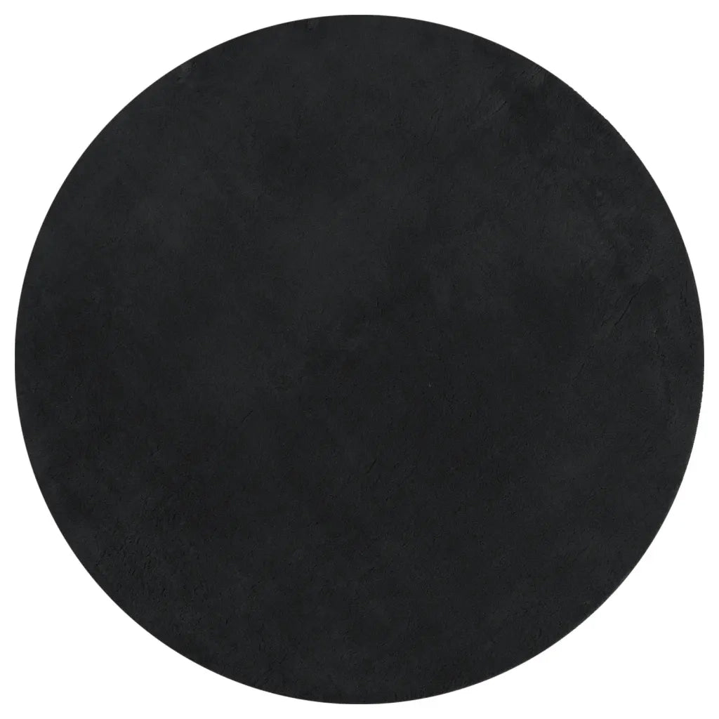 Tappeto a Pelo Corto HUARTE Morbido e Lavabile Nero Ø 100 cm 375123