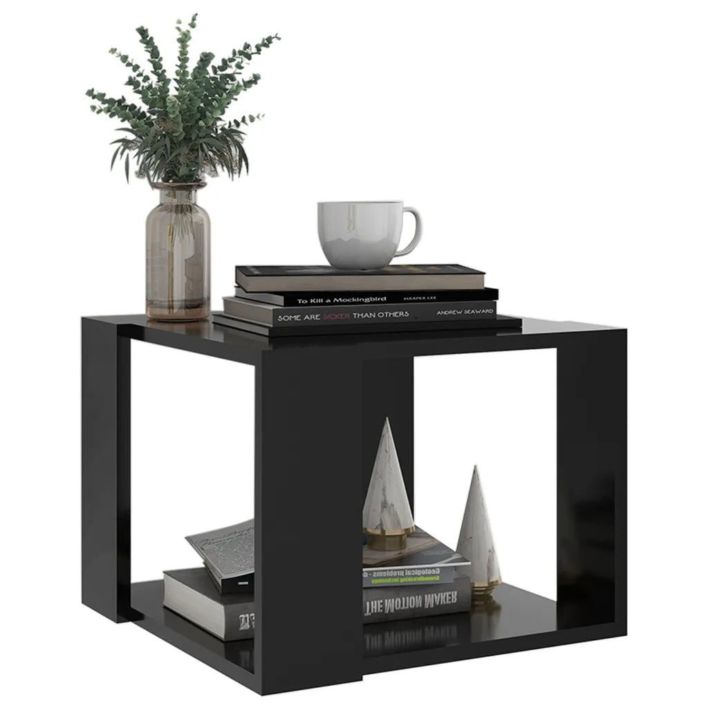 Tavolino da Salotto Nero 40x40x30 cm in Legno Multistrato 806311
