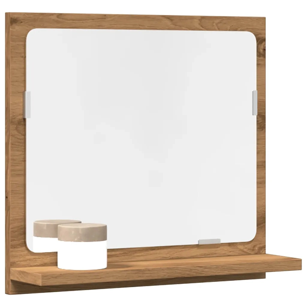 Mobile Bagno Specchio Rovere Artigianale 40x11x37 cm Truciolato 856188