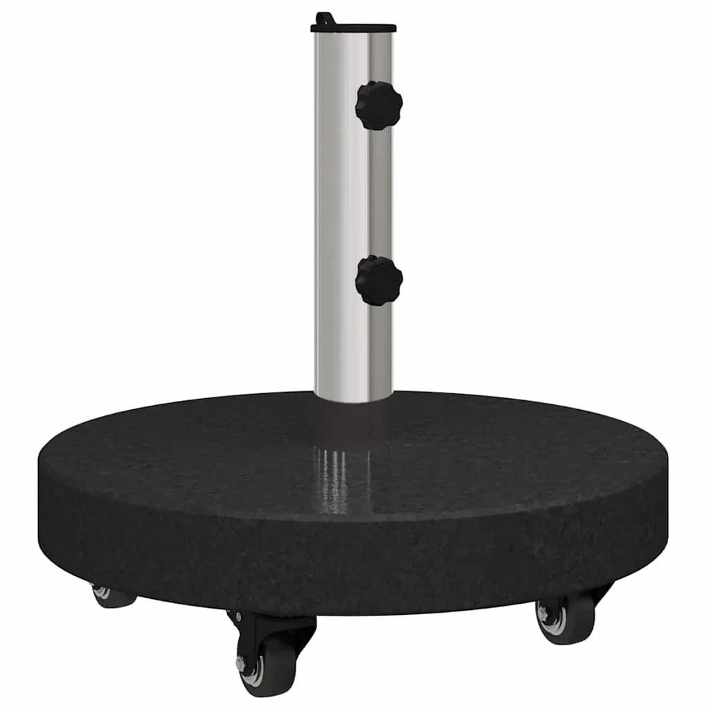 Base moderna rotonda con ruote per ombrellone da giardino 45 x 45 x 45 cm in granito nero codice 02_0058856.