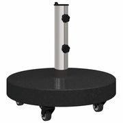 Base moderna rotonda con ruote per ombrellone da giardino 45 x 45 x 45 cm in granito nero codice 02_0058856.