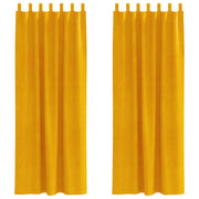 Tende Oscuranti | Tende Blackout 2 pz Giallo senape 140 x 225 cm Velluto