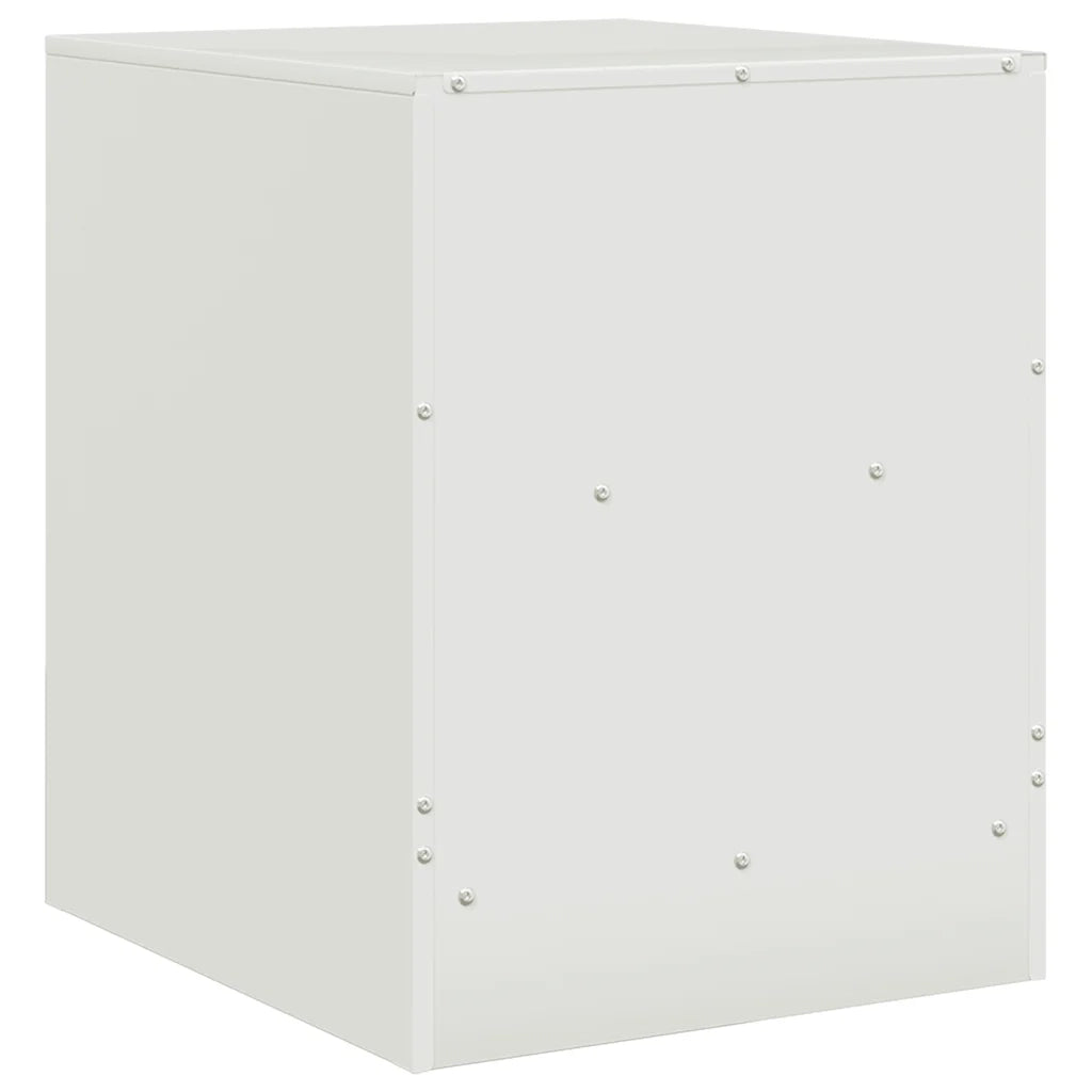 Comodini 2 pz-Set di 2 Tavolino da notte Bianchi 34,5x39x44 cm in Acciaio 485107