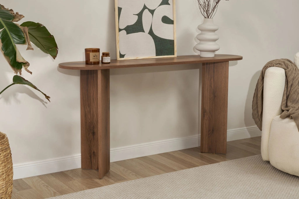 Consolle in legno "Sira" - 150 x 35 x 75 cm - Noce