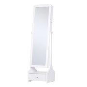 EasyComfort LED Portagioie Armadio per Gioielli con Specchio con Base a Cassettiera cassetto Organizzatore Gioielli e Accessori 45x36x150 cm
