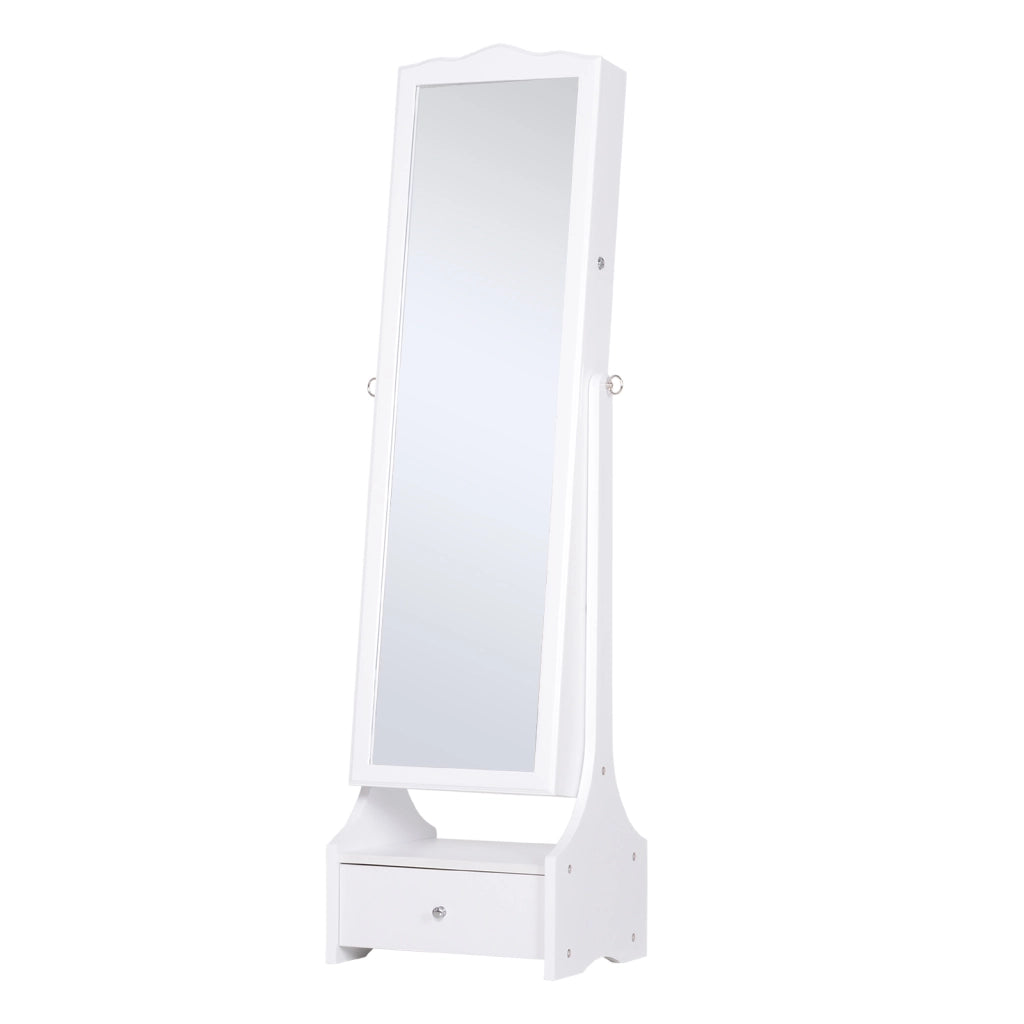 EasyComfort LED Portagioie Armadio per Gioielli con Specchio con Base a Cassettiera cassetto Organizzatore Gioielli e Accessori 45x36x150 cm