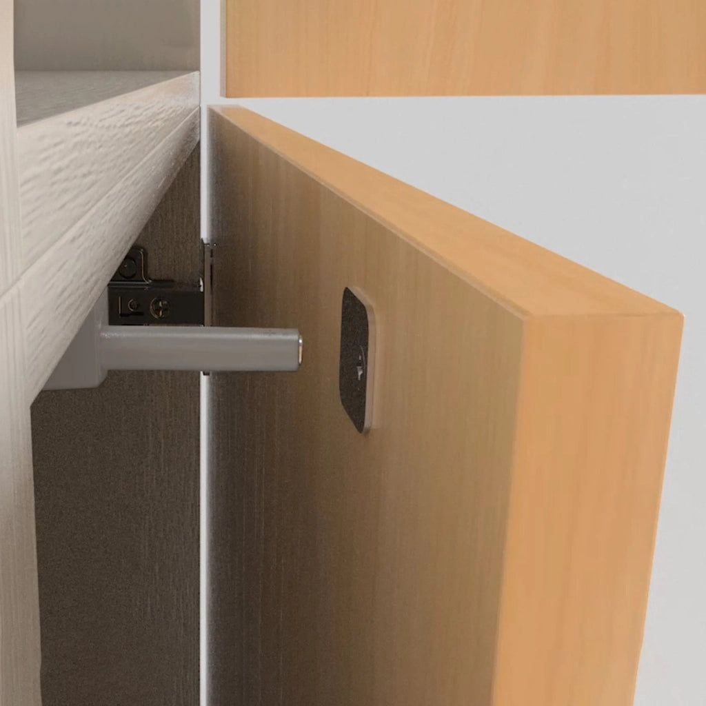 Emuca Chiudiporta Push Lite da avvitare nel mobile con regolazione, 80 mm, Magnetica, Plastica grigia, Tecnoplastica, 10 unitÃ 