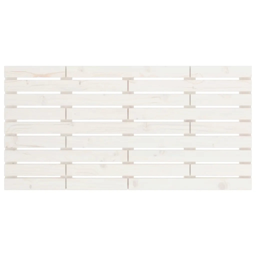 Testiera da Parete Bianca 126x3x63 cm in Legno Massello di Pino