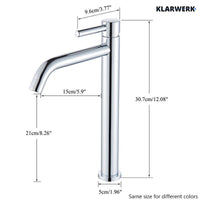 Giulia | Rubinetto da bagno alto Hotel Gastro cromato lucido |. Rubinetto in acciaio inossidabile premium per lavabo alto |Rubinetto ad alta pressione