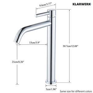 Giulia | Rubinetto da bagno alto Hotel Gastro cromato lucido |. Rubinetto in acciaio inossidabile premium per lavabo alto |Rubinetto ad alta pressione