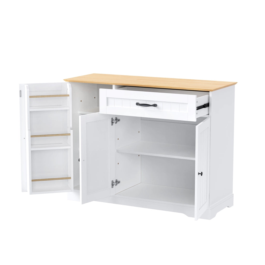 Credenza Buffet 3 Ante e Cassetto ¨C MINIMAL ¨C Bianco e Rovere Naturale