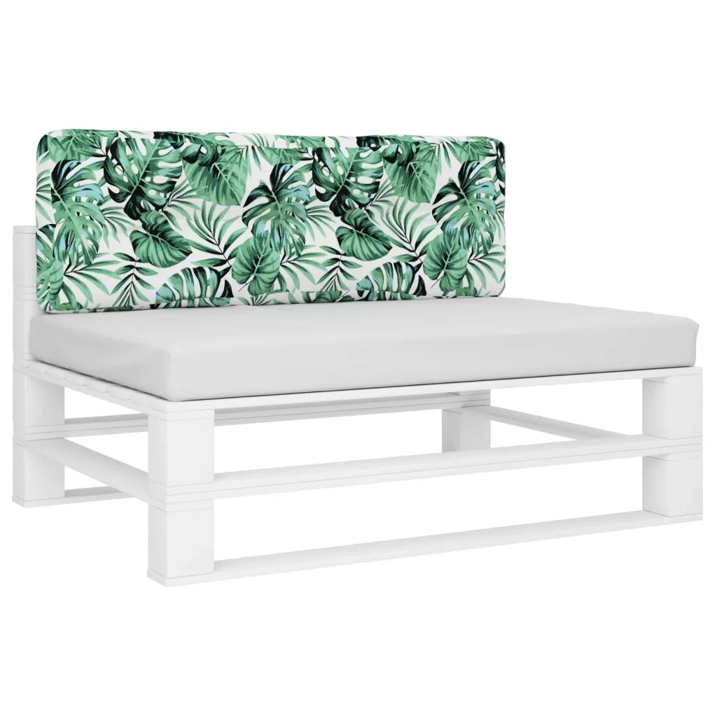 vidaXL Cuscino per Pallet Motivo a Foglie 120x40x12 cm Tessuto