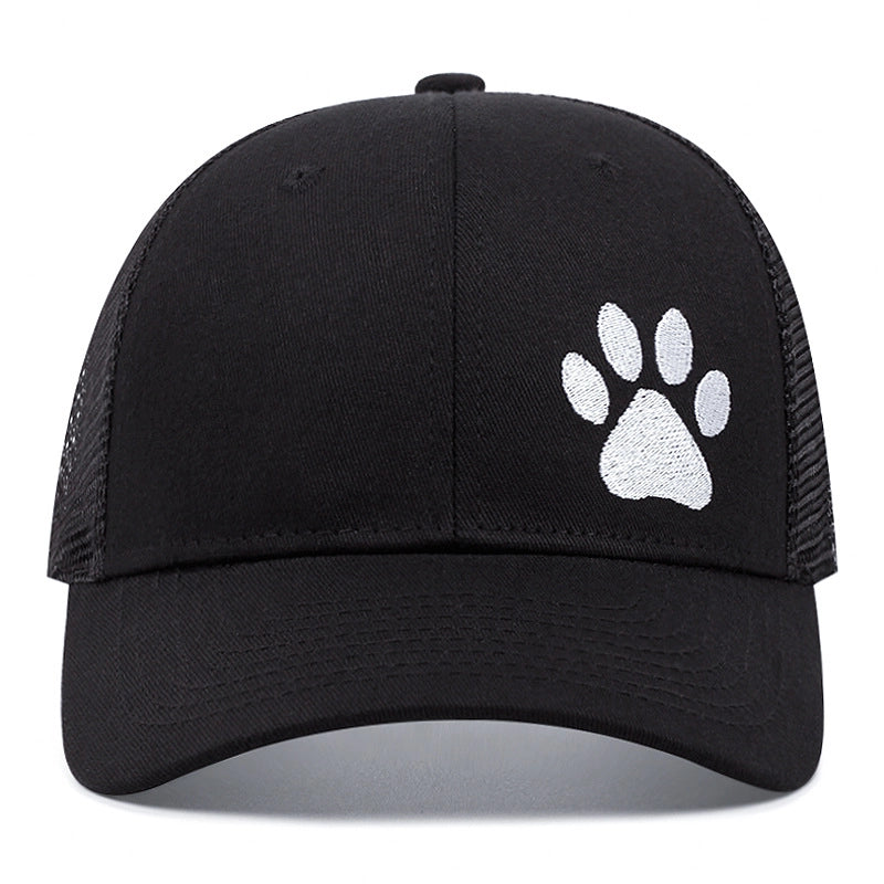 Cappellino da baseball casual regolabile nero con ricamo di artigli di gatto, ideale per il tempo libero.