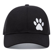 Cappellino da baseball casual regolabile nero con ricamo di artigli di gatto, ideale per il tempo libero.