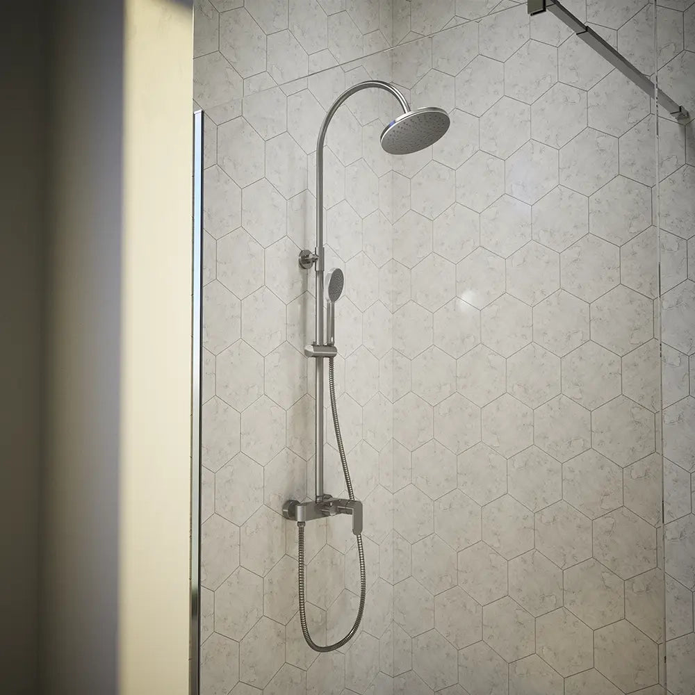 Colonna doccia soffione 20 cm con finitura cromata | Piave