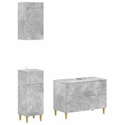 Set di armadietti da bagno in 3 pezzi DELFT Grigio Cemento 3417786