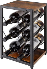 Wijnrek 6 flessen metallo, libero, orizzontale, 3 livelli, vintage, per kast, cucina, bar, cantina TMJ901H