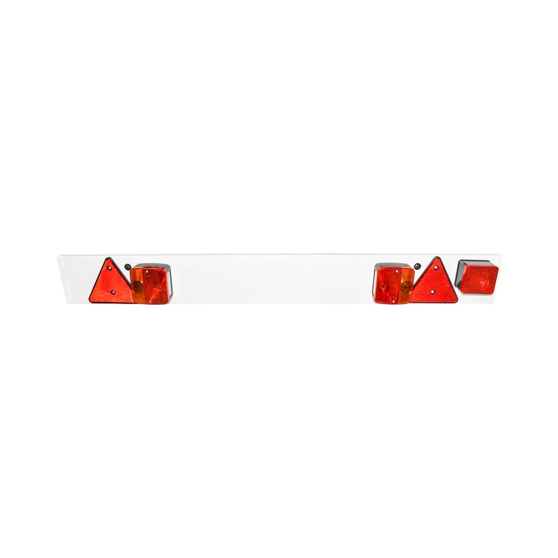 Gancio di traino 1220 mm, 2 lampade, 1 fendinebbia, 2 triangoli riflettenti, cavo da 6 m e presa da 12 V a 7 pin