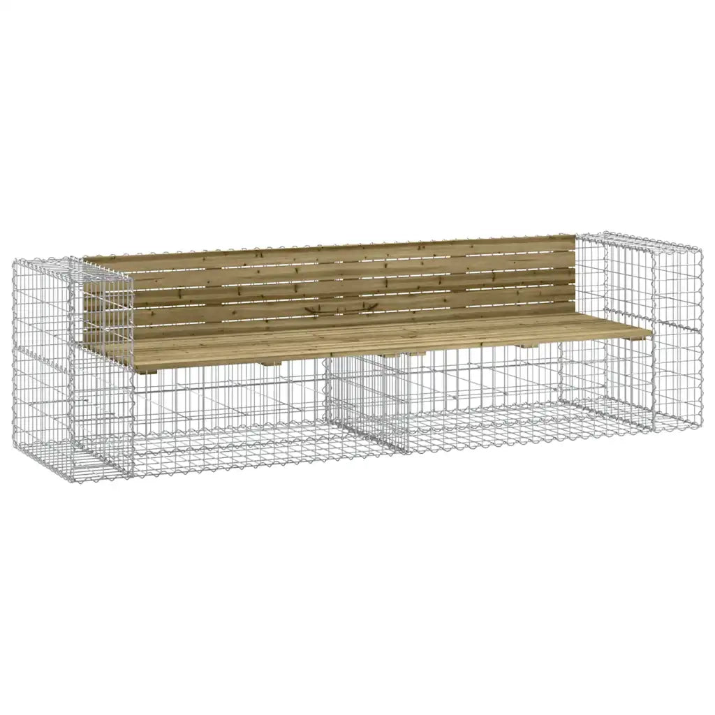 Panchina da Giardino | Panca da Giardino Design Gabbione 244x71x65,5cm Pino Impregnato