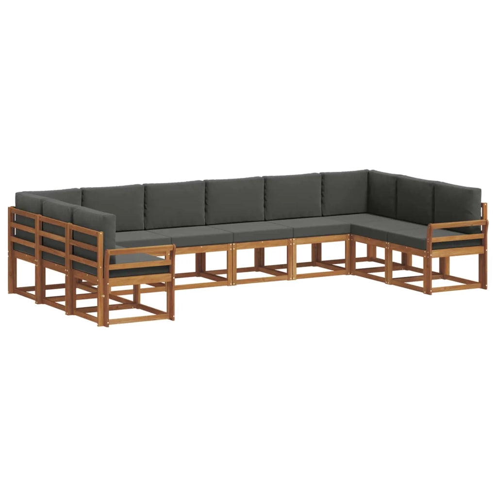 Set di divani da esterno 10 pcs Naturale e Antracite