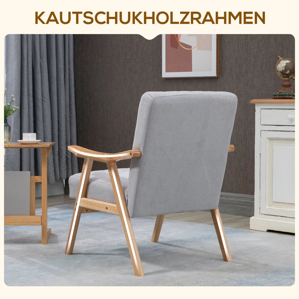 Poltrona Massaggiante in Tessuto Velluto ¨C Zephmum ¨C Grigio Naturale 68x74x82