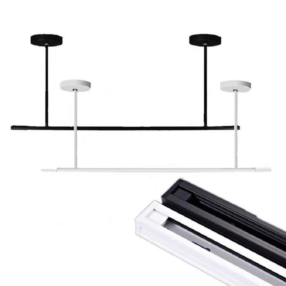 Trade Shop - Asta Regolabile Per Faretti A Binario Elettrico Staffa A Soffitto 1 Mt T-100cm -