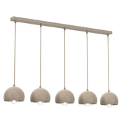Lampada sospesa Sool beige metallo 5xE27 Luminex