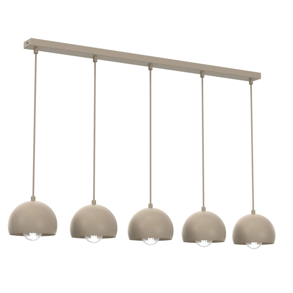Lampada sospesa Sool beige metallo 5xE27 Luminex