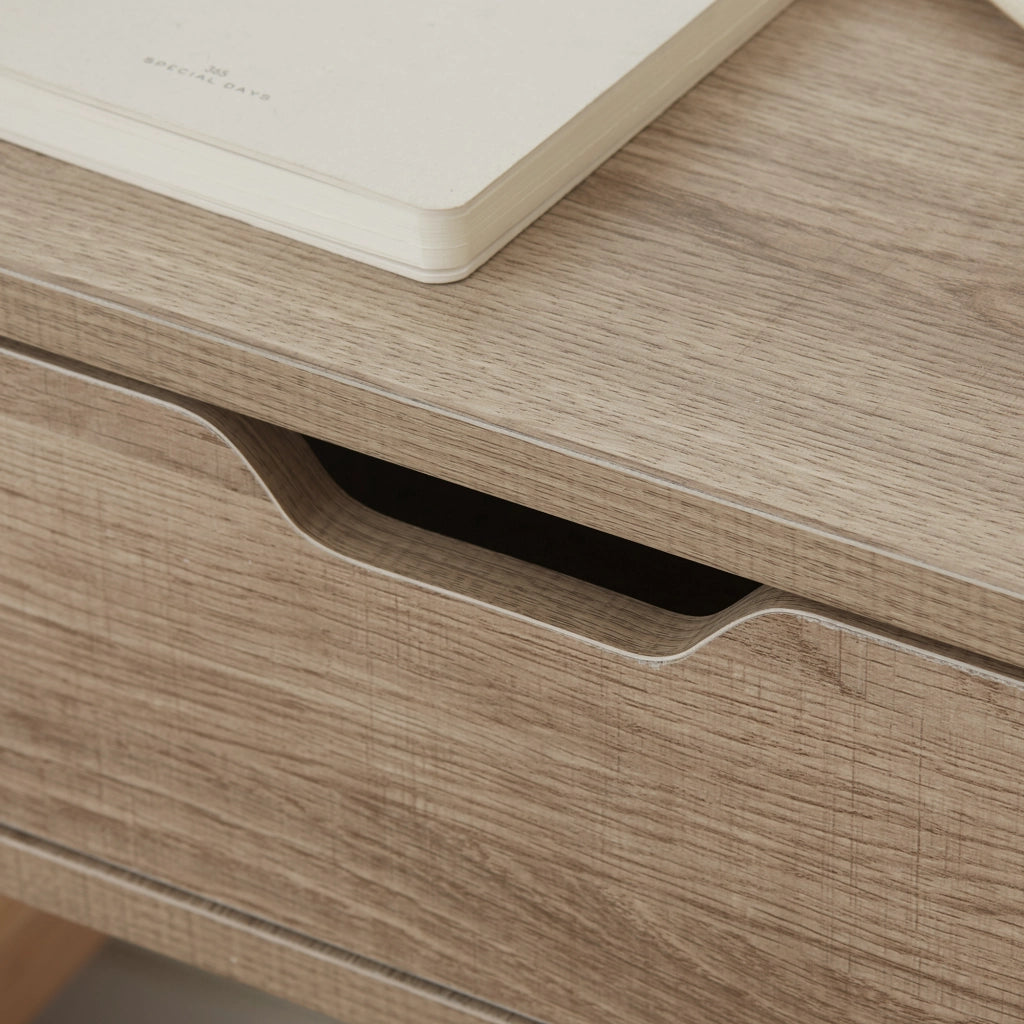 Comodino da parete con cassetto ¨C Xylo ¨C legno naturale 40x30x19,5 cm