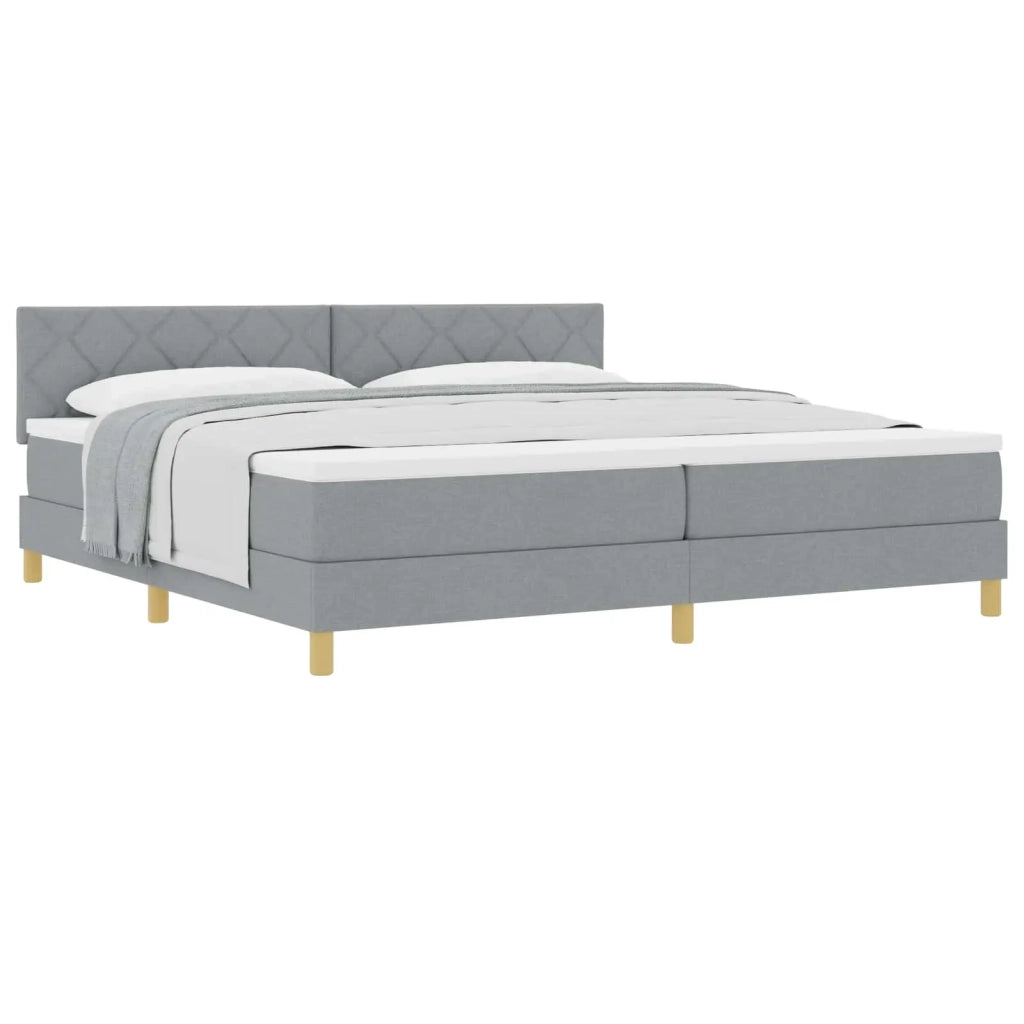 Letto a molle con cuscino Grigio chiaro 200 x 200 cm Tessuto 3339021
