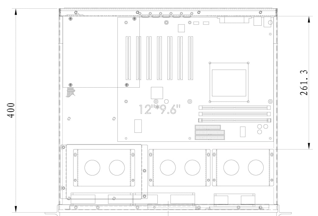 Chassis Industriale da Rack 19'' 3U Ultra Compatto Nero