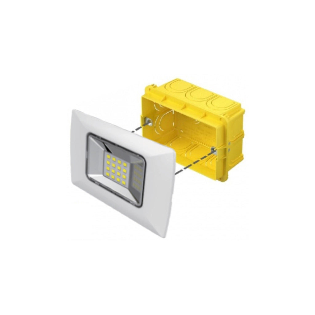 Alcapower Lampada d'emergenza da incasso per scatola 503, 100lm, 16 LED SMD, batteria Li-Ion, autonomia 3 ore, design compatto per impianti civili