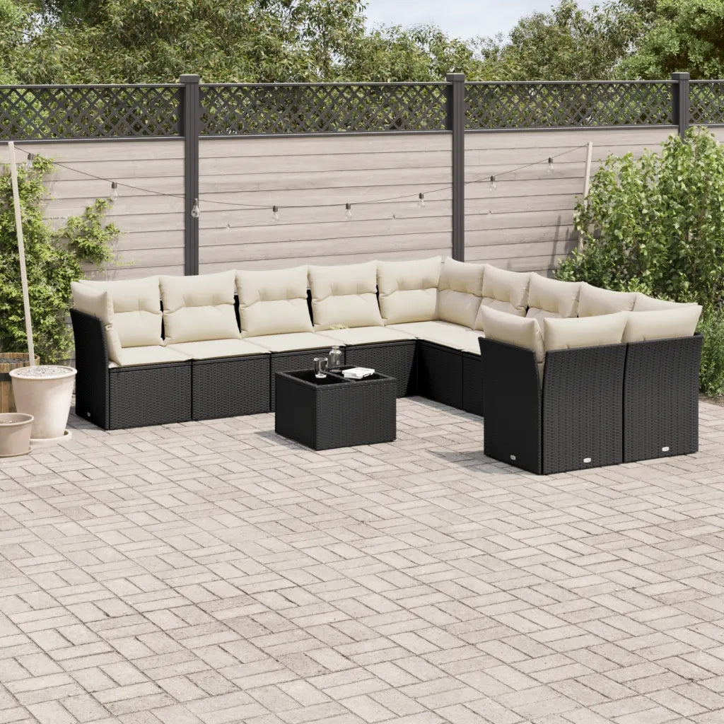 Set Divani da Giardino 11 pz con Cuscini in Polyrattan Nerocod mxl 90284