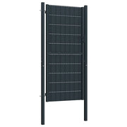 Cancello per Recinzione in PVC e Acciaio 100x124 cm Antracite 145234