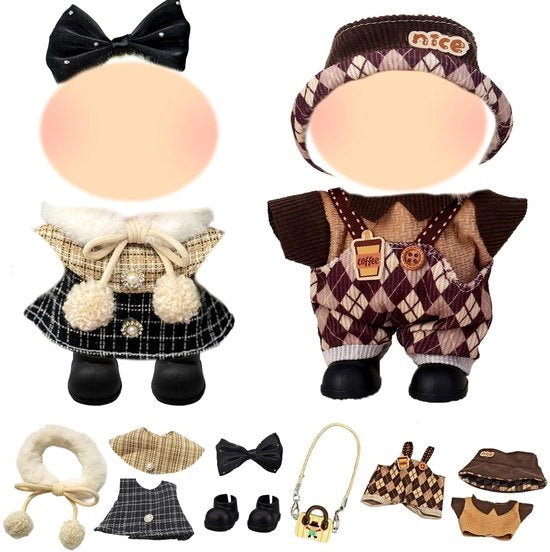 Set di vestiti per bambole 17 cm - Abito principale e accessori - Tessuti di alta qualità - Progetto unico - Outfit per bambole