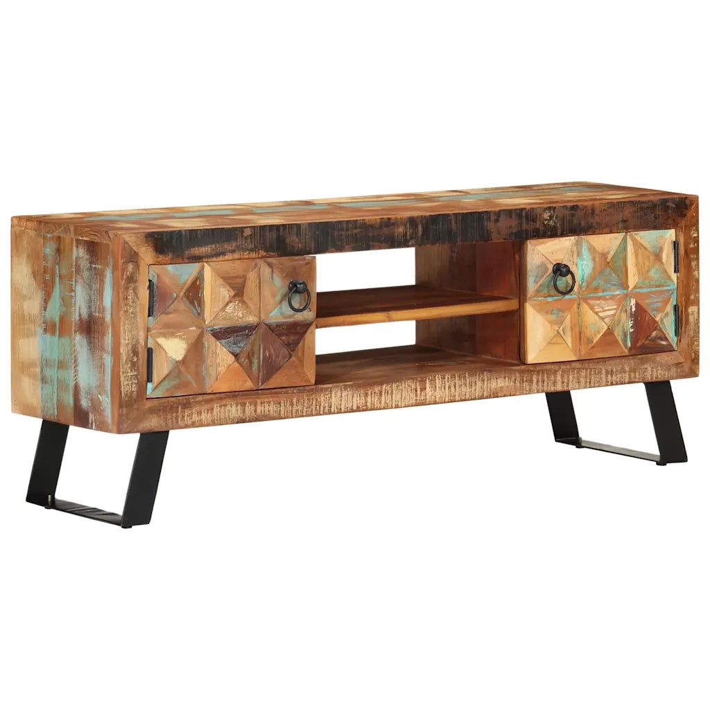 Mobile Porta TV 112x30x45 cm in Legno Massello di Recupero 354321